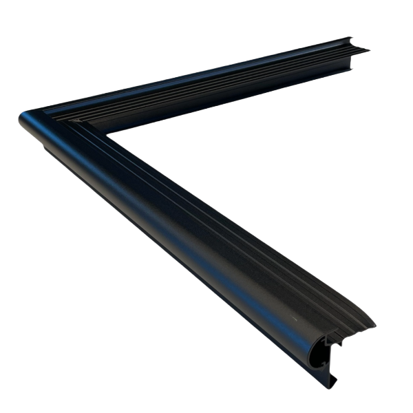 Roval buitenhoek kraal met lip 26/59 RAL9005 structuurlak (50 x 50 cm)